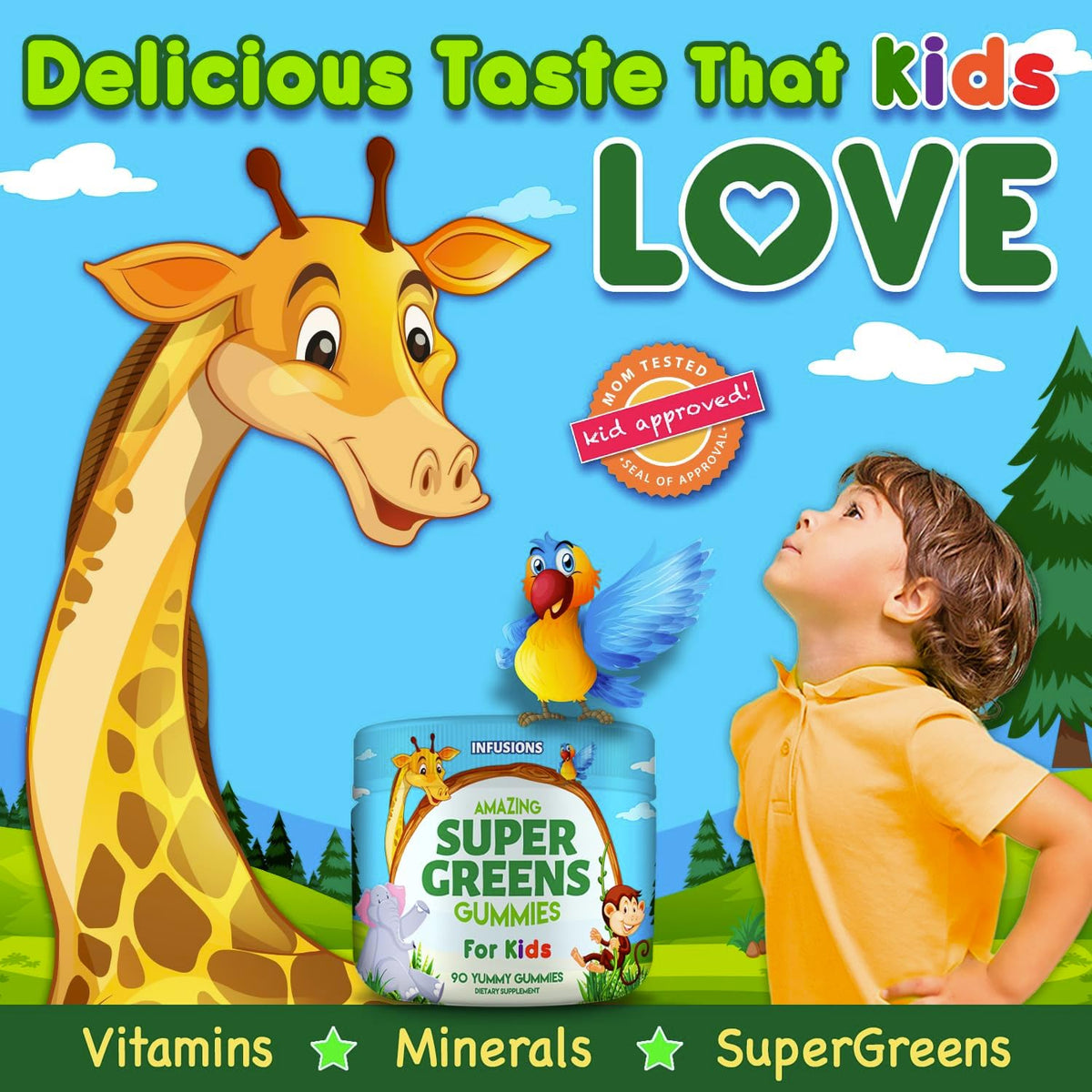 Infusions Super Green Gummies for Kids – 2 Pack (180 Gummies) - görsel 5