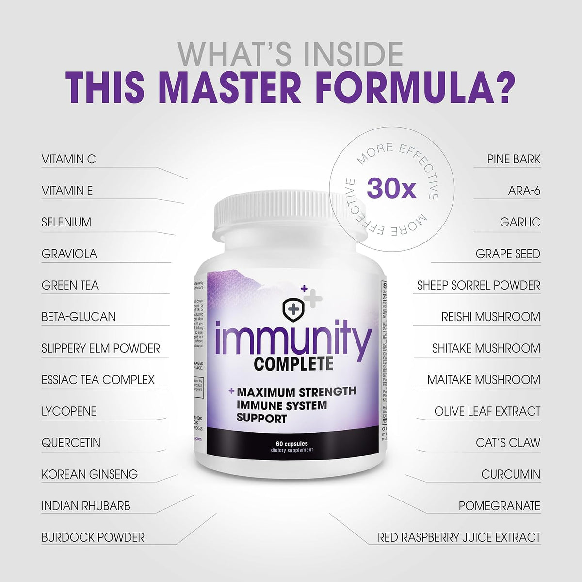 Immunity Complete – 20-in-1 Immune Support Formula with Cat's Claw, Quercetin, Vitamin C, and Olive Leaf Extract - görsel 4