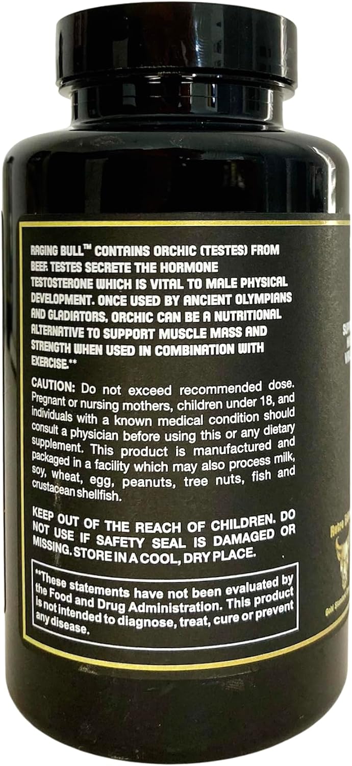 Healthy 'N Fit Raging Bull Mega Orchic - 120 Capsules (40 Day Supply) Premium Raw Orchic Glandular - görsel 4