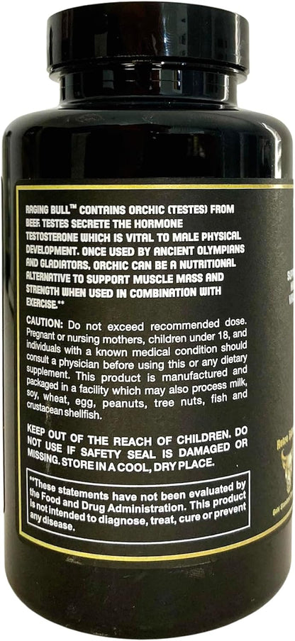 Healthy 'N Fit Raging Bull Mega Orchic - 120 Capsules (40 Day Supply) Premium Raw Orchic Glandular