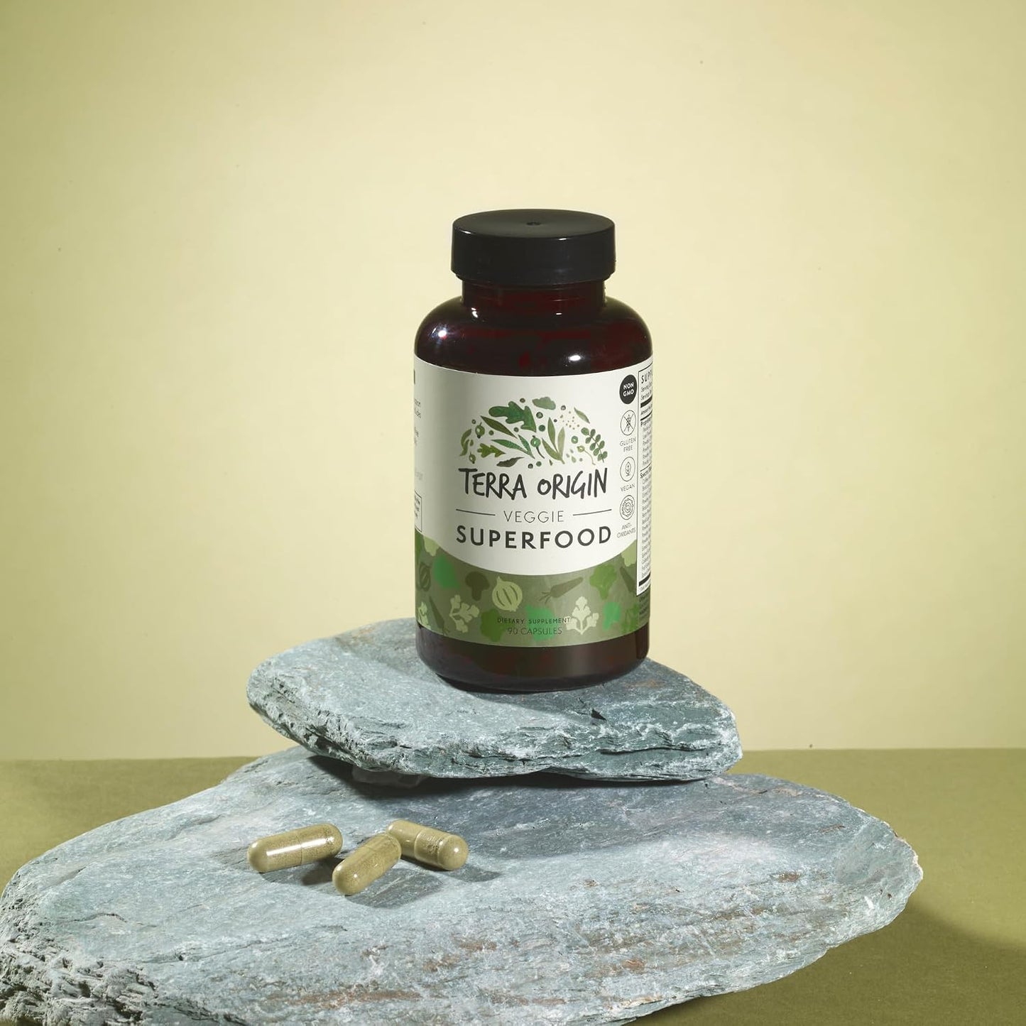 TERRA ORIGIN Veggie Superfood Supplement - 90 Veggie Capsules - Natural Antioxidant for Adults - görsel 2