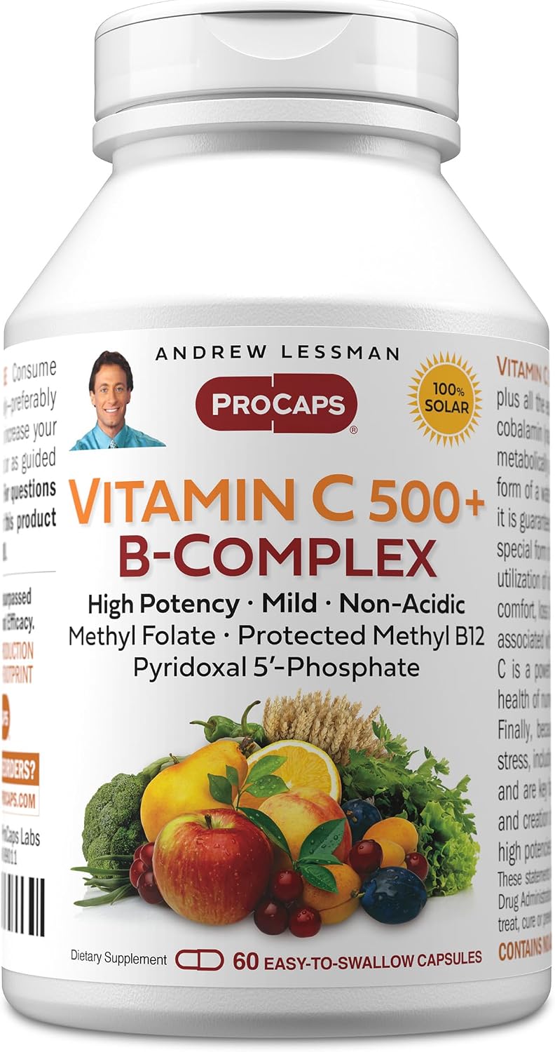 ANDREW LESSMAN Vitamin C 500 Plus B-Complex 360 Capsules - Non-Acidic Vitamin C Plus Citrus Bioflavonoids for Immune System and Antioxidant Support. Easy-to-Swallow Capsules. No Additives - görsel 10