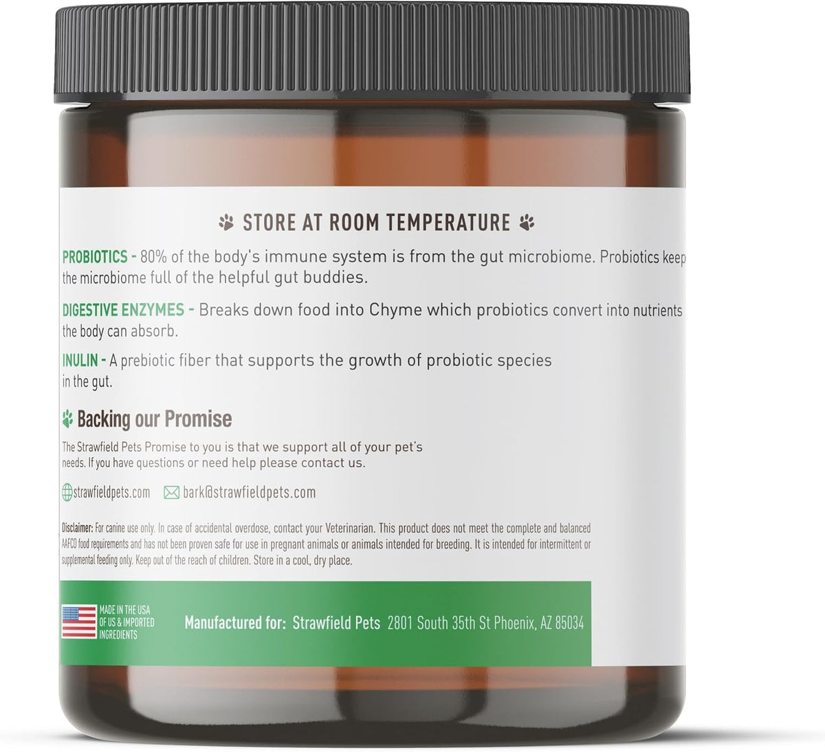 Strawfield Pets Pre + Probiotic Powder for Dogs with Digestive Enzymes – Natural Beef Liver Flavour, 120 Scoops - görsel 9