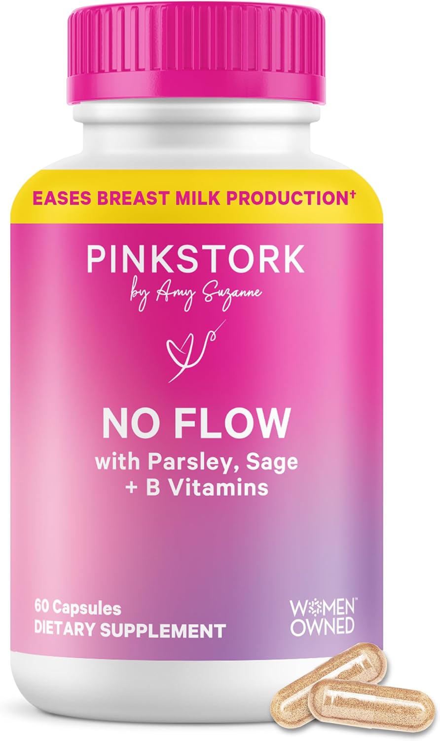 Pink Stork No Flow – Dry Up Breast Milk Supply Capsules, 60 Count - görsel 1