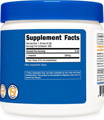 Nutricost L-Theanine Powder 100g - Gluten-free & Non-GM