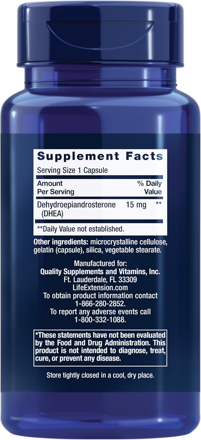 Life Extension DHEA 15 mg – Hormone Balance Support, 100 Capsules - görsel 2
