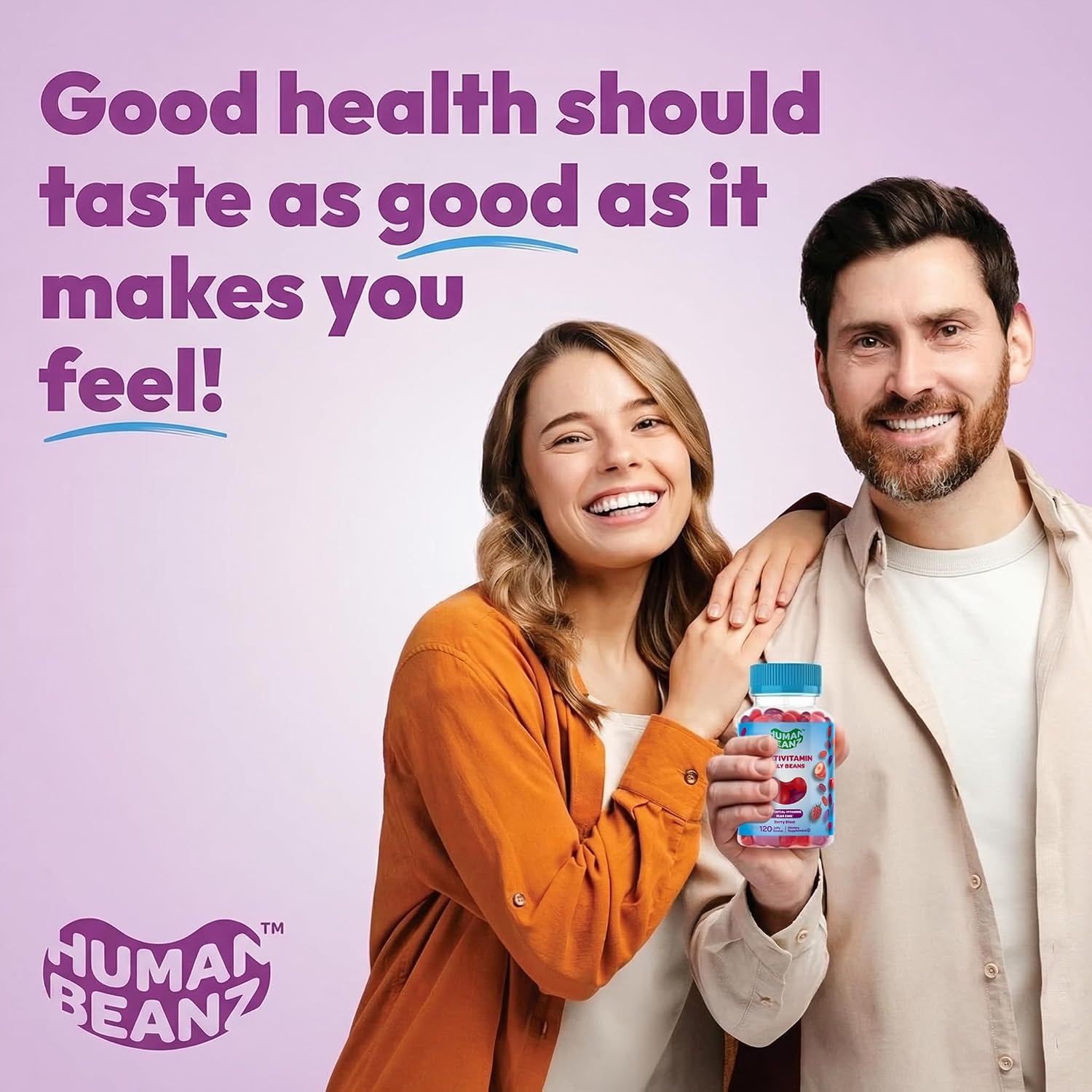 Human Beanz Multivitamin Jelly Bean Gummies with Zinc, Berry Blast, 120 Jelly Beans - görsel 6