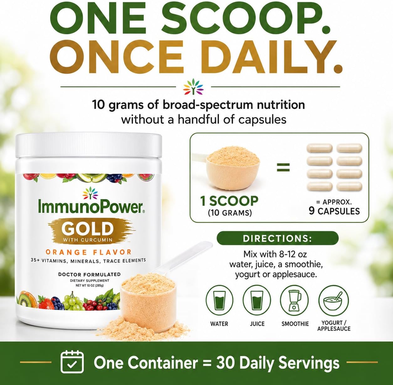 ImmunoPower Gold: High-Absorption Turmeric & BioPerine Immune Support with 35+ Nutrients, Orange Flavour - görsel 4