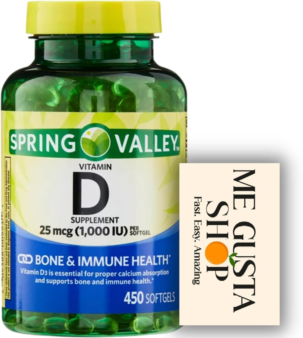 Vitamin D 1,000 IU (25 mcg) Softgels, 450 Count with Pill Case - görsel 1