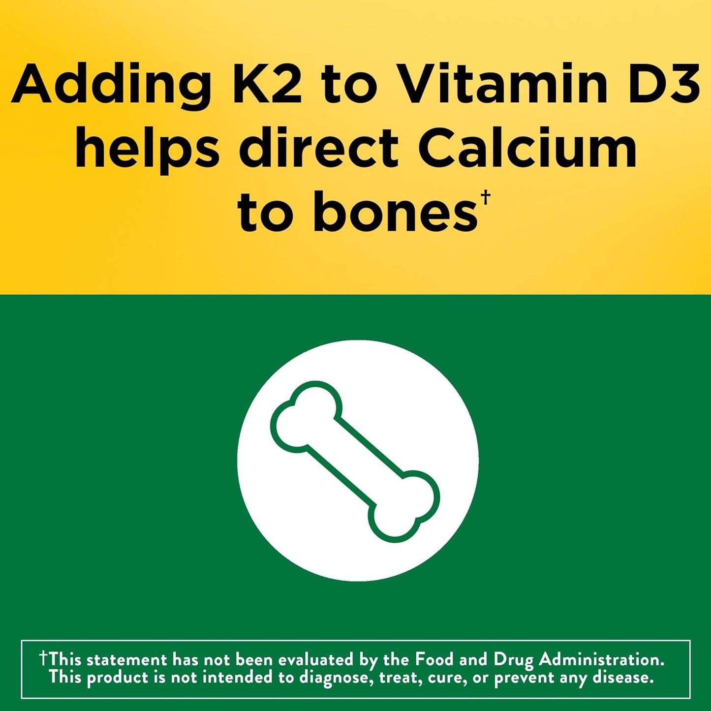 Nature Made Vitamin D3 & K2 Supplement, 5000 IU (125 mcg) Vitamin D for Bone, Muscle and Immune Support, 30 Softgels - görsel 3