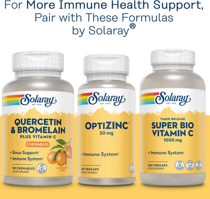 SOLARAY EMIQ Activated Quercetin – Sinus, Respiratory and Immune Support (30 Vegan Capsules)