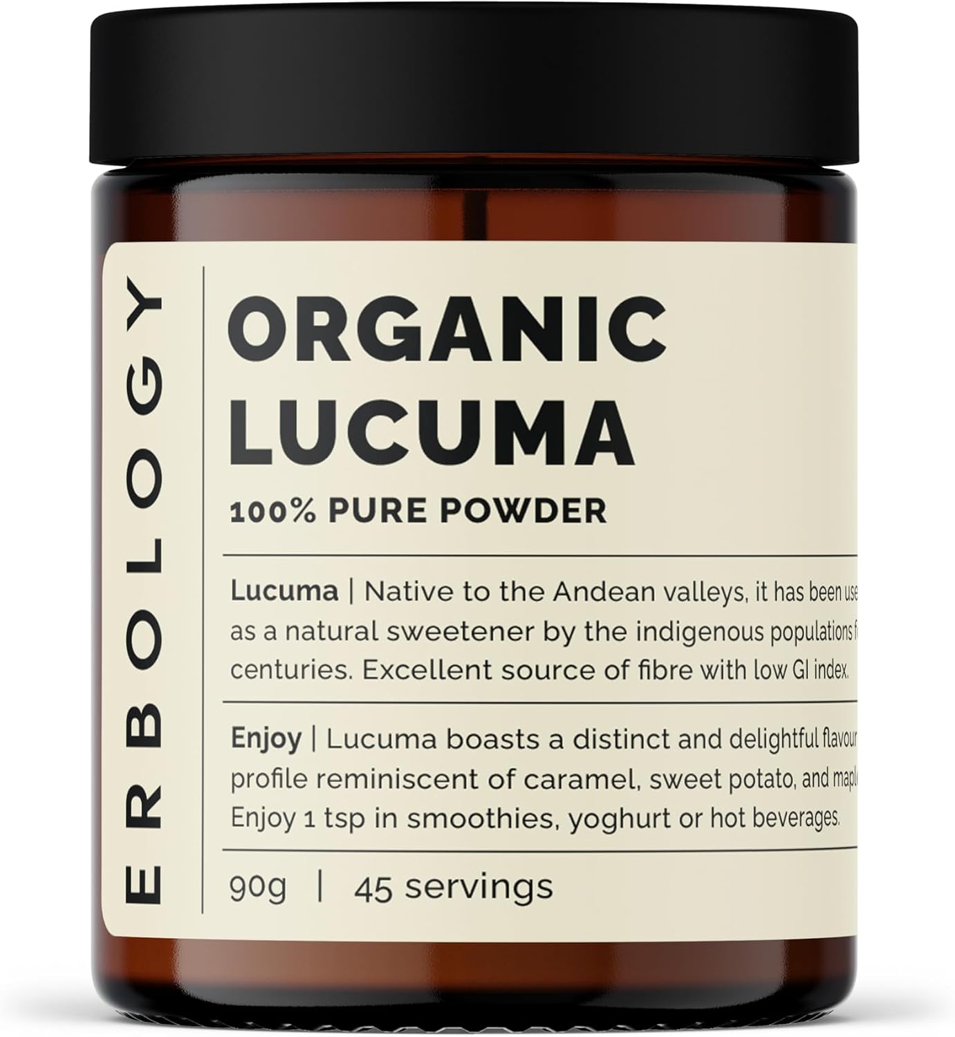 Erbology Organic Lucuma Powder (90g, 45 Servings) - görsel 1