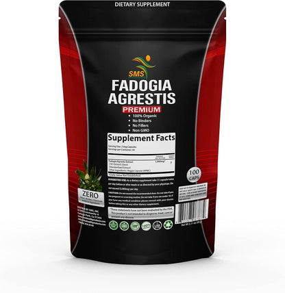 Fadogia Agrestis Extract Capsules – High Strength 1,000mg Serving – Organic, Non-GMO, Third Party Tested – 100 Vegetable Capsules