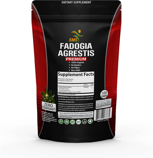 Fadogia Agrestis Extract Capsules – High Strength 1,000mg Serving – Organic, Non-GMO, Third Party Tested – 100 Vegetable Capsules