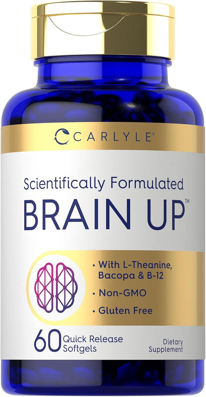 Carlyle Brain Supplement | 60 Softgels | Nootropic with Lion's Mane Mushroom, Bacopa and L-Theanine | Non-GMO, Gluten-free