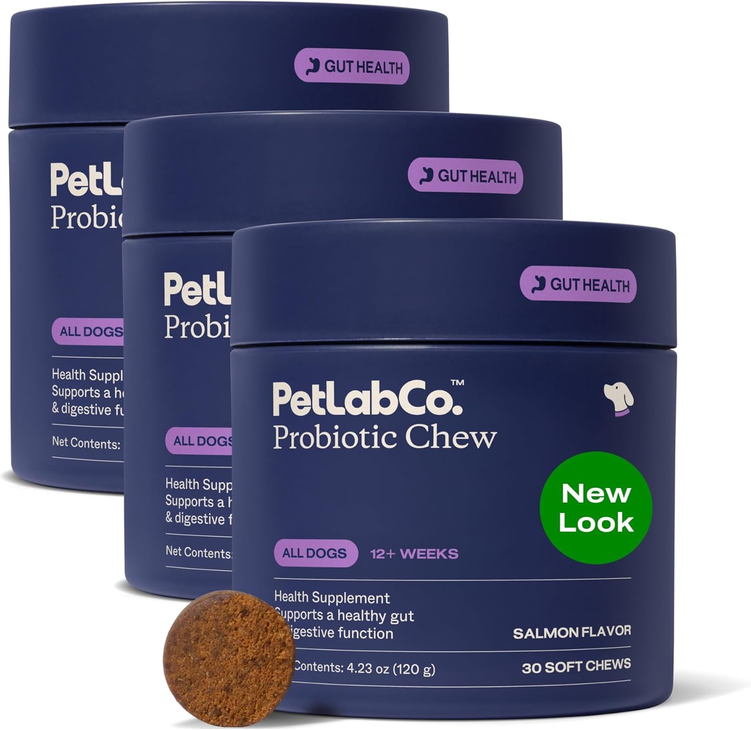 PetLab Co. Probiotics for Dogs - Salmon Flavour Soft Chews (Pack of 3) - görsel 1