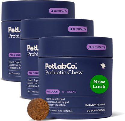 PetLab Co. Probiotics for Dogs - Salmon Flavour Soft Chews (Pack of 3)