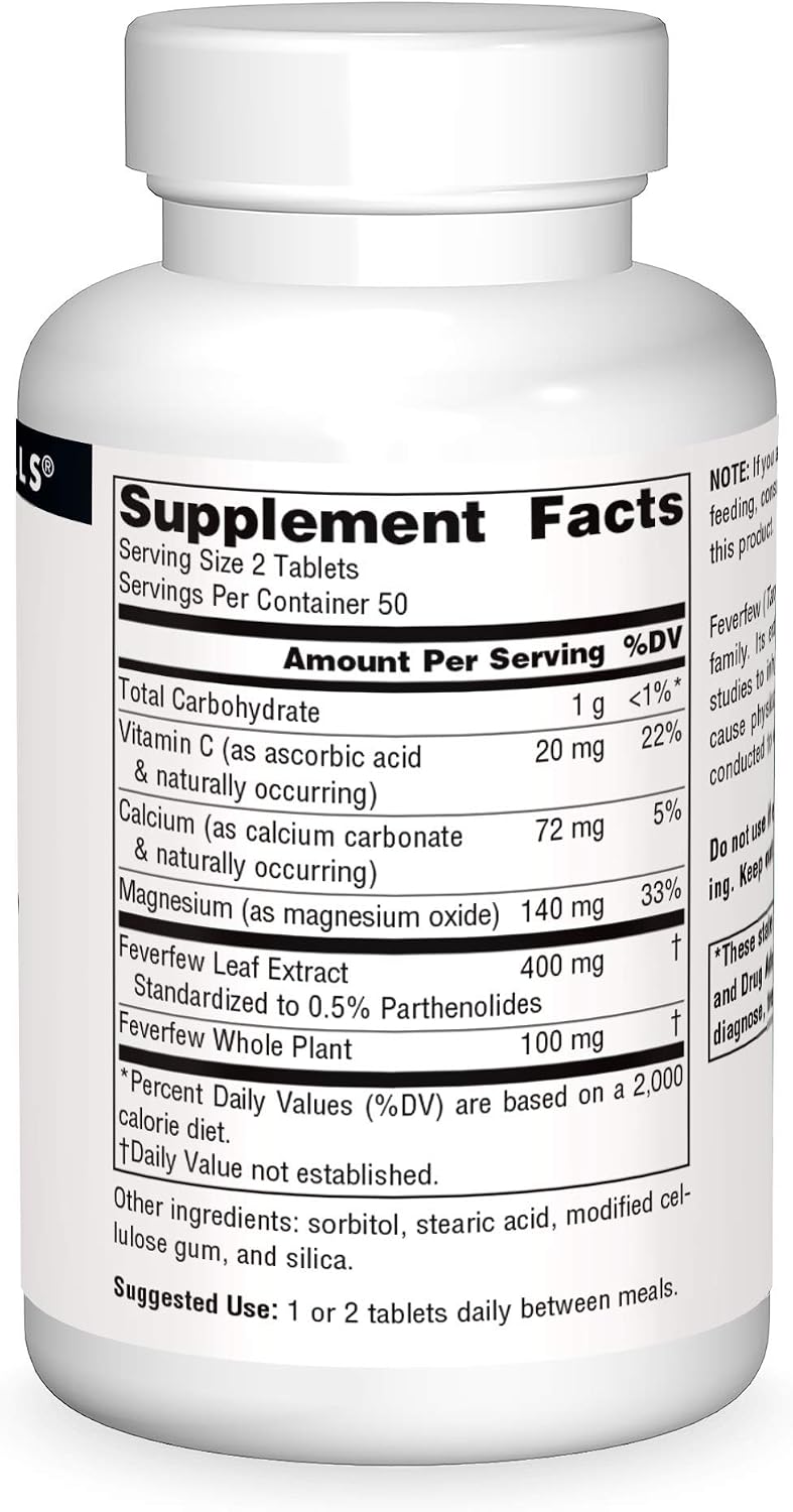 Source Naturals Feverfew Extract – 100 Tablets - görsel 3