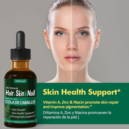 Herbmood Horsetail Hair, Skin & Nail Liquid Drops with Biotin & Rosemary - 60ml – Image 3