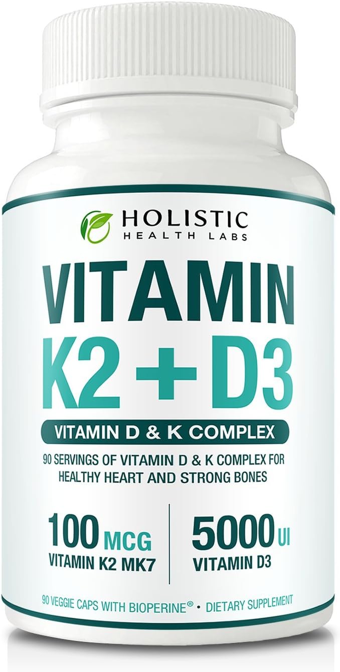 Holistic Health Labs Max Absorption Vitamin K2 + D3 (5000 IU) – 90 Veggie Capsules - görsel 9