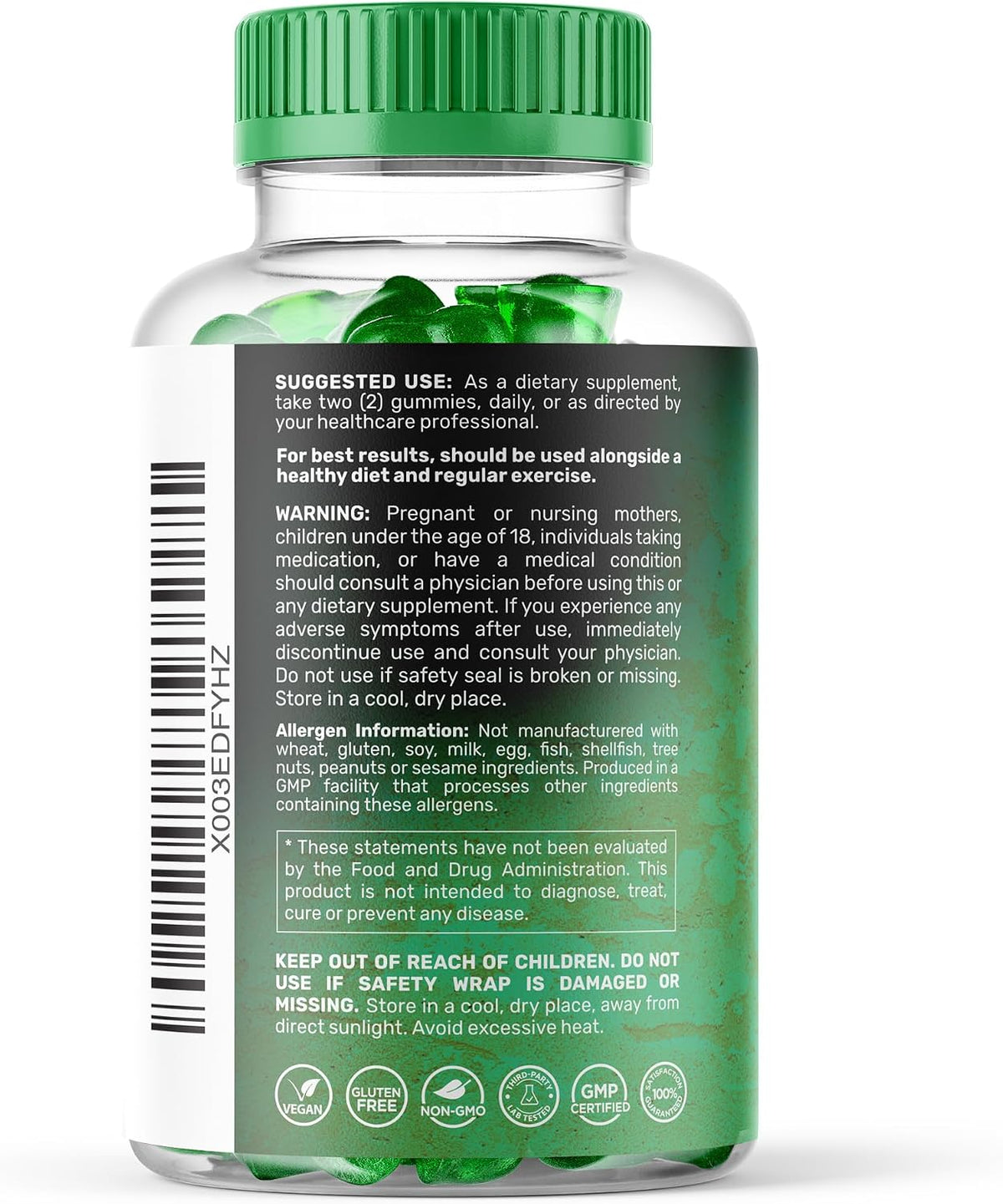 WELLNESS LABSRX Sea Moss Gummies - 3200mg Irish Sea Moss, Bladderwrack & Burdock Root - Mixed Berry - 90 Count - görsel 3