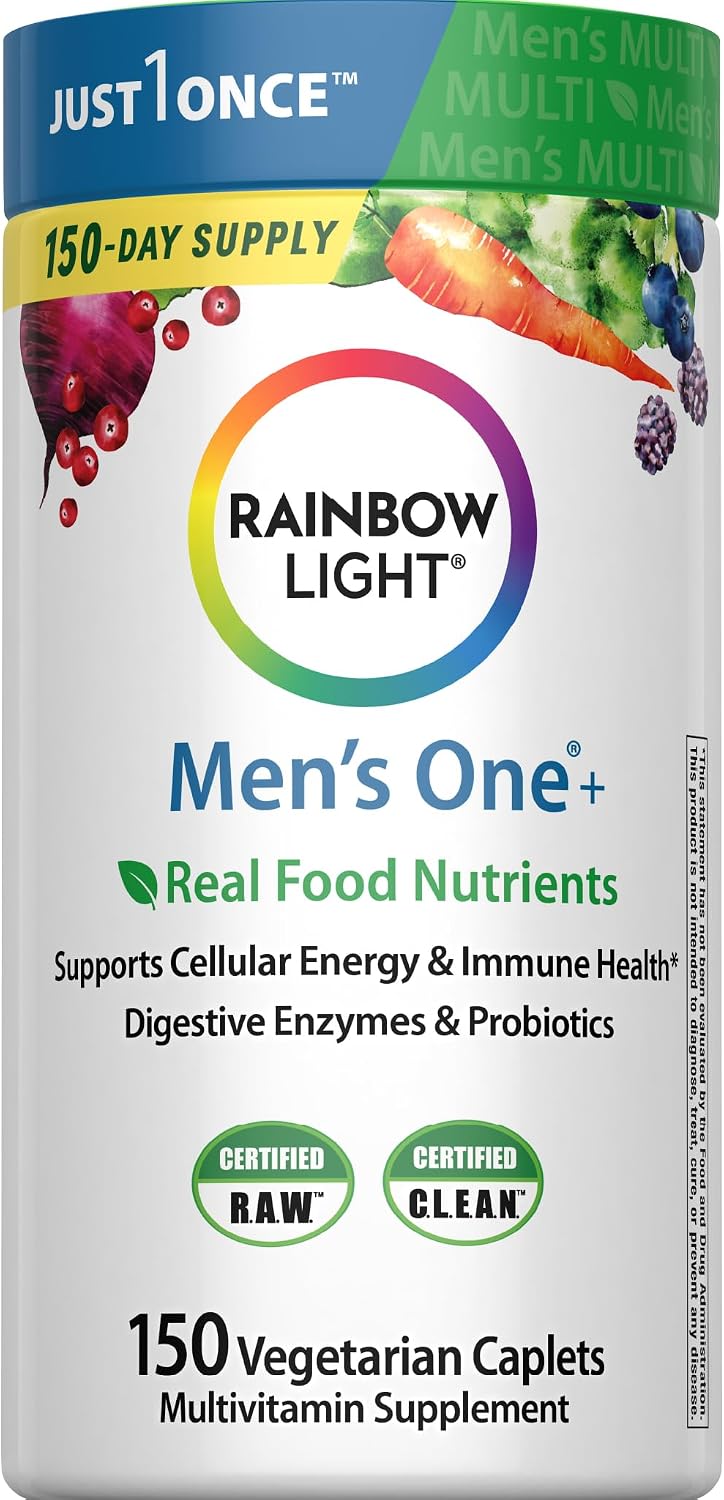 Rainbow Light Men's Multivitamin One+ | 150 Caplets - görsel 1