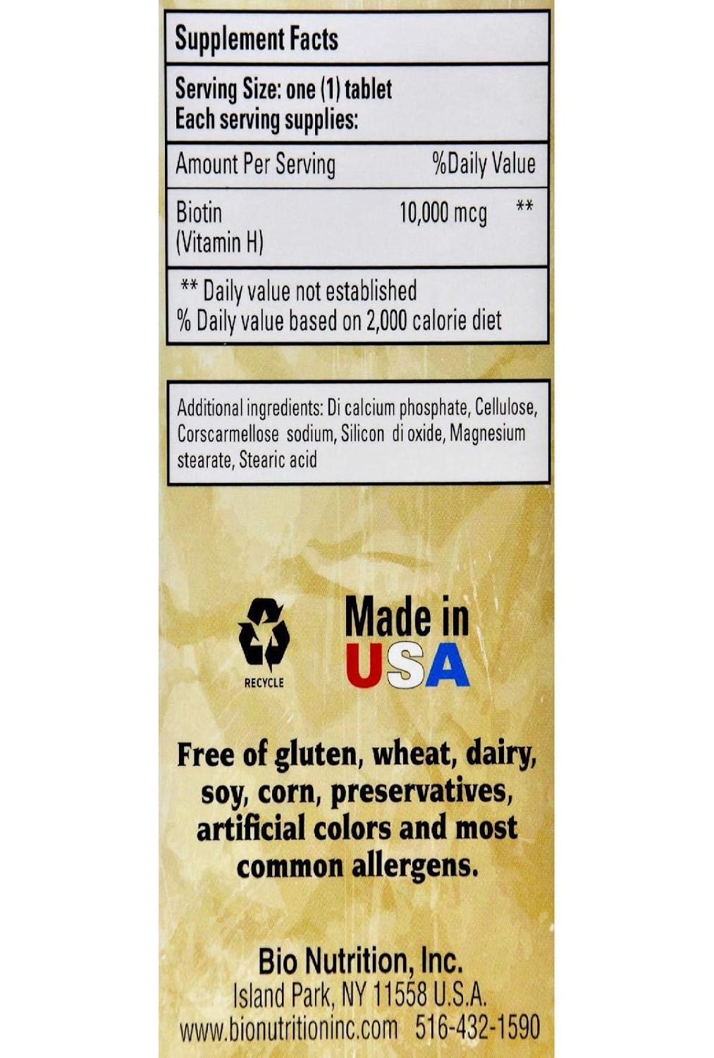 Bio Nutrition Biotin 10,000 mcg, 60 Capsules - görsel 2