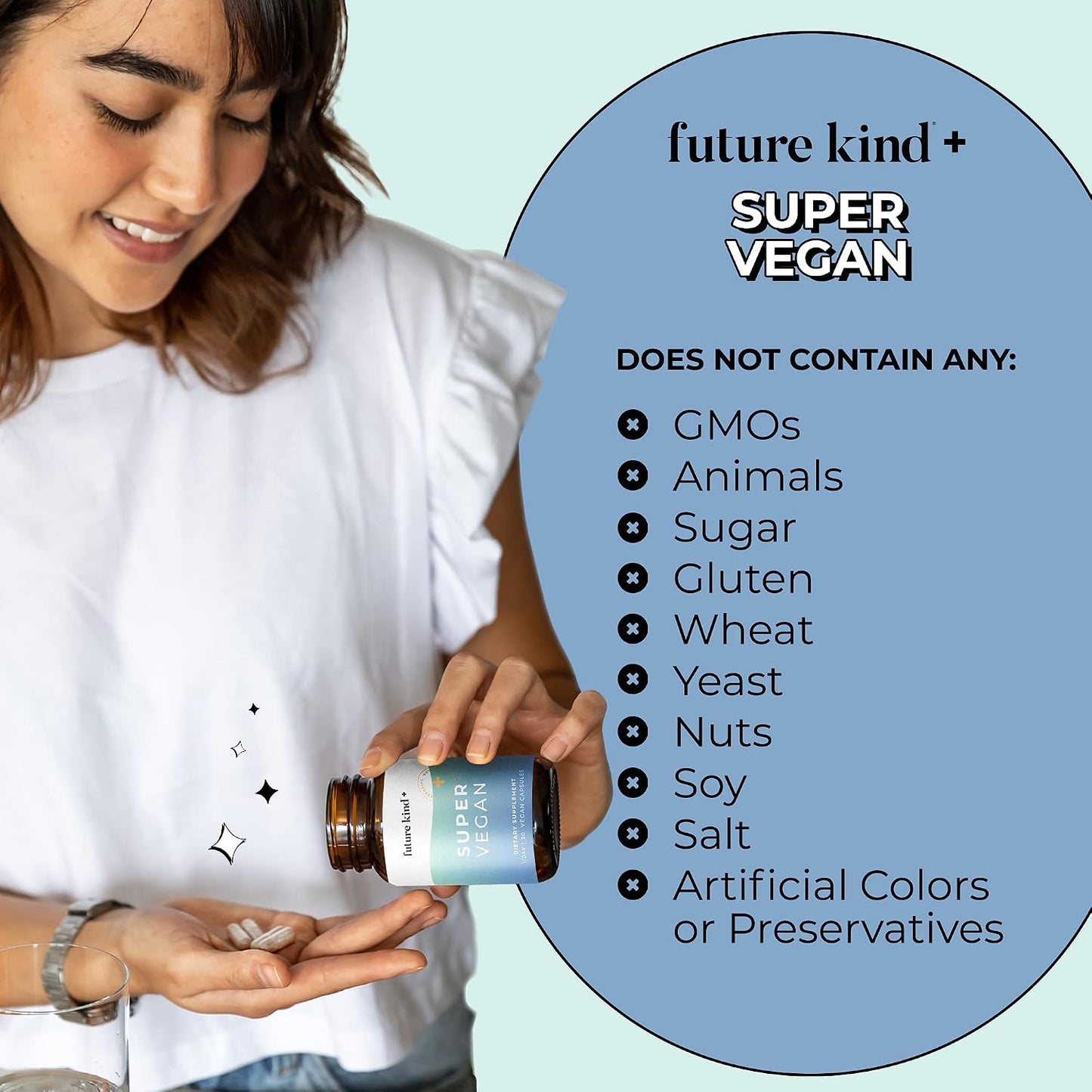 Future Kind Super Vegan Formula – Ashwagandha, Rhodiola & Lemon Balm for Mood & Stress Support, 30 Vegan Capsules - görsel 5