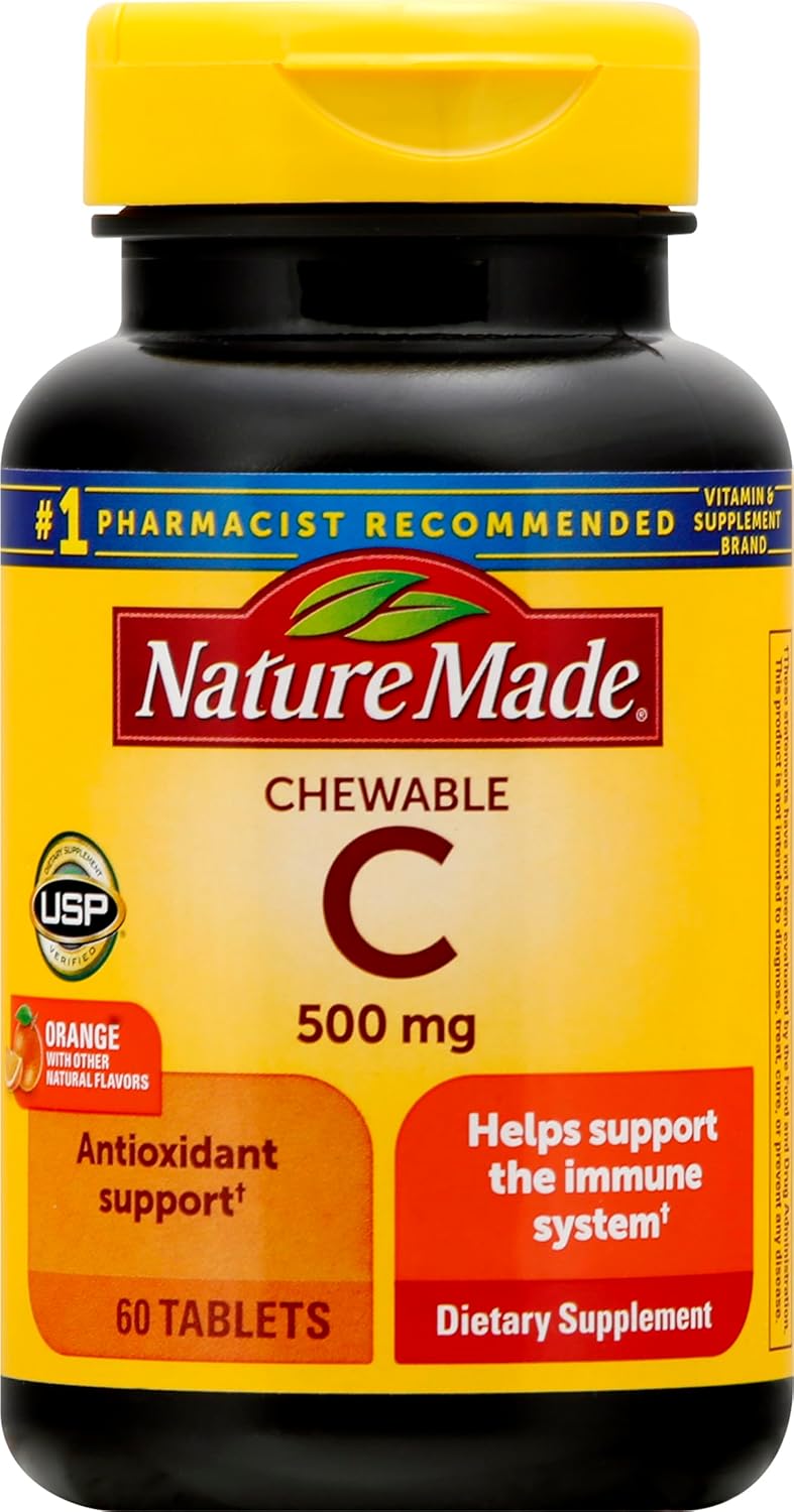 Nature Made Chewable Vitamin C 500 mg Tablets, 60 Tablets - görsel 1