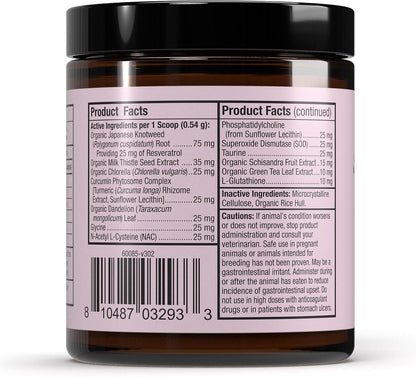 Bark & Whiskers Detox Support - Helps Support Healthy Liver & Kidney Function - Herbal Blend with Organic Milk Thistle & Green Tea - 51 g