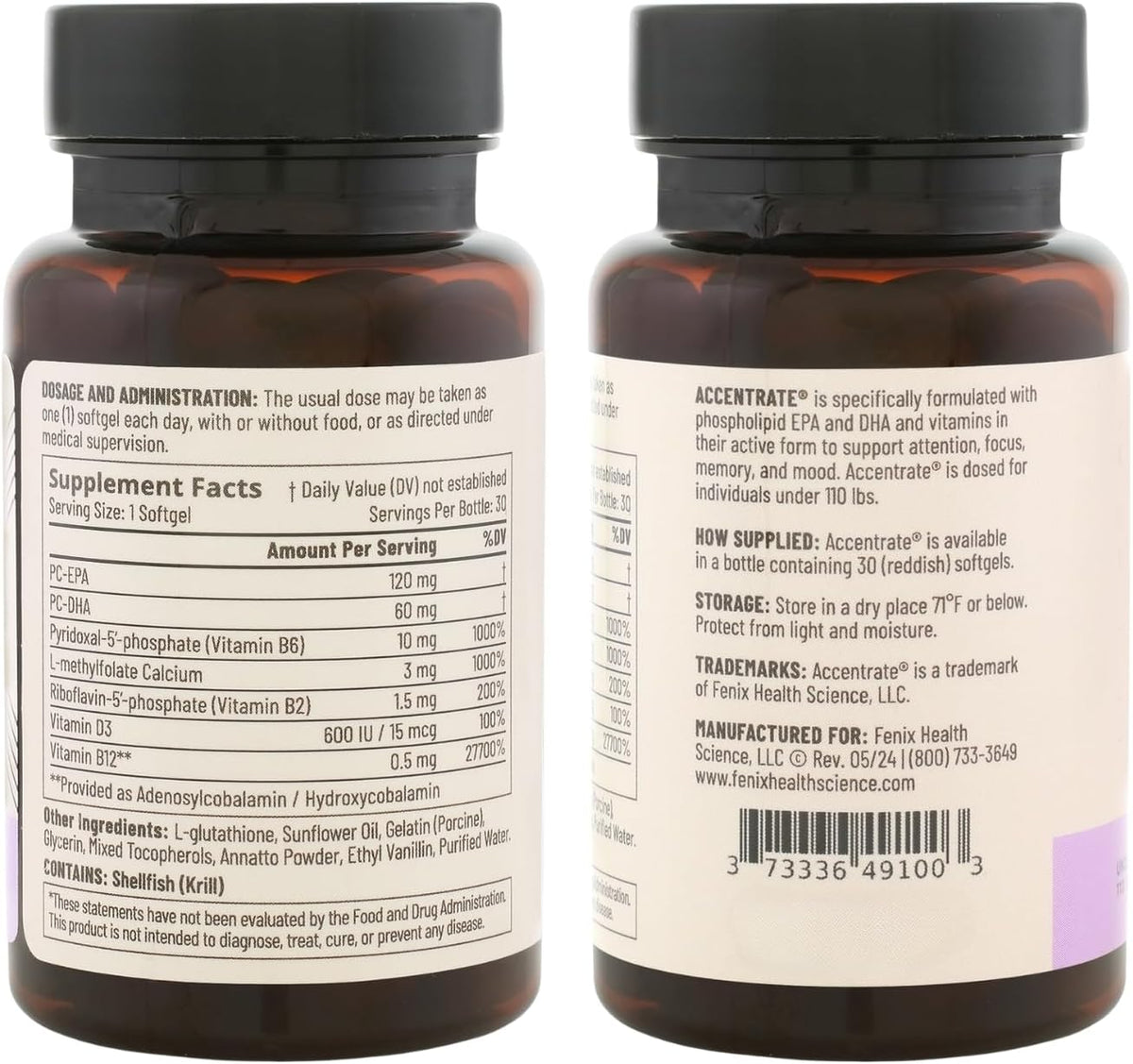 Accentrate Brain Supplement for Natural Focus & Attention – Active B Vitamin & Omega-3 Combination - görsel 9