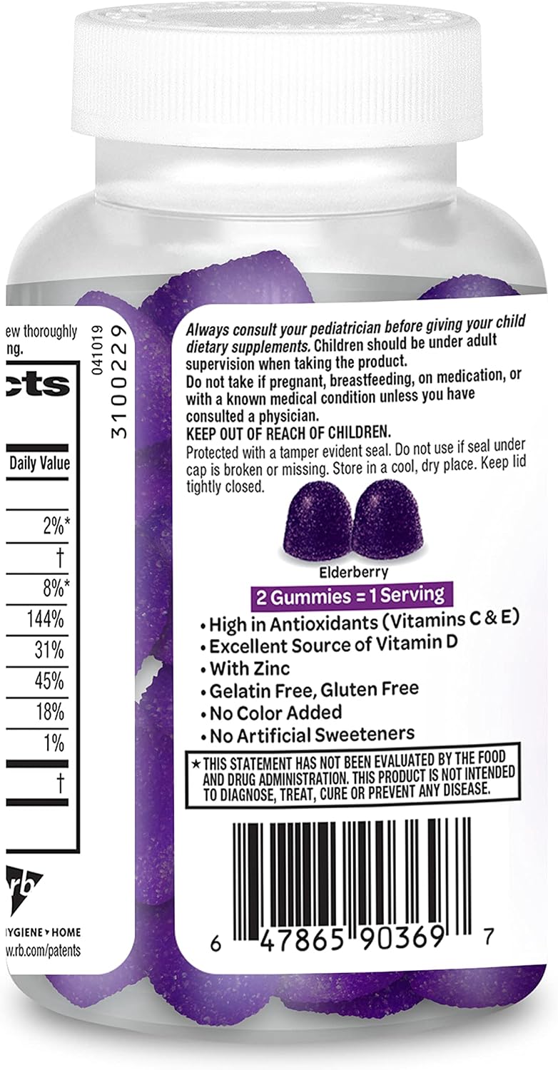 Airborne Elderberry + Zinc & Vitamin C Gummies for Adults, Immune Support, 60 Gummies - görsel 8