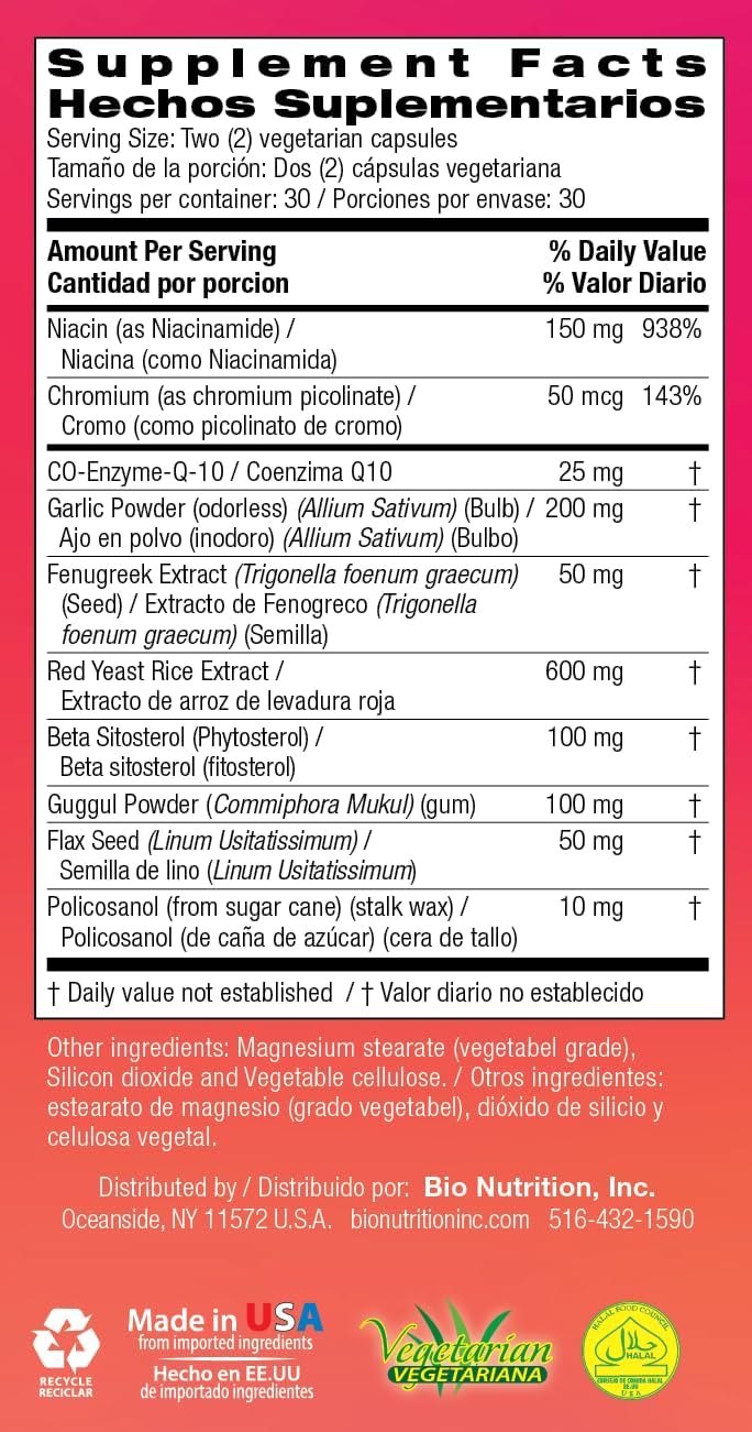Bio Nutrition Chlolesterol Wellness 60 Vegetarian Capsules | Natural Formula - görsel 6