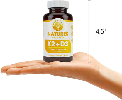 Vitamin D3 & K2 Supplement (5000 IU D3 + 100 mcg MK-7) – 60 Capsules