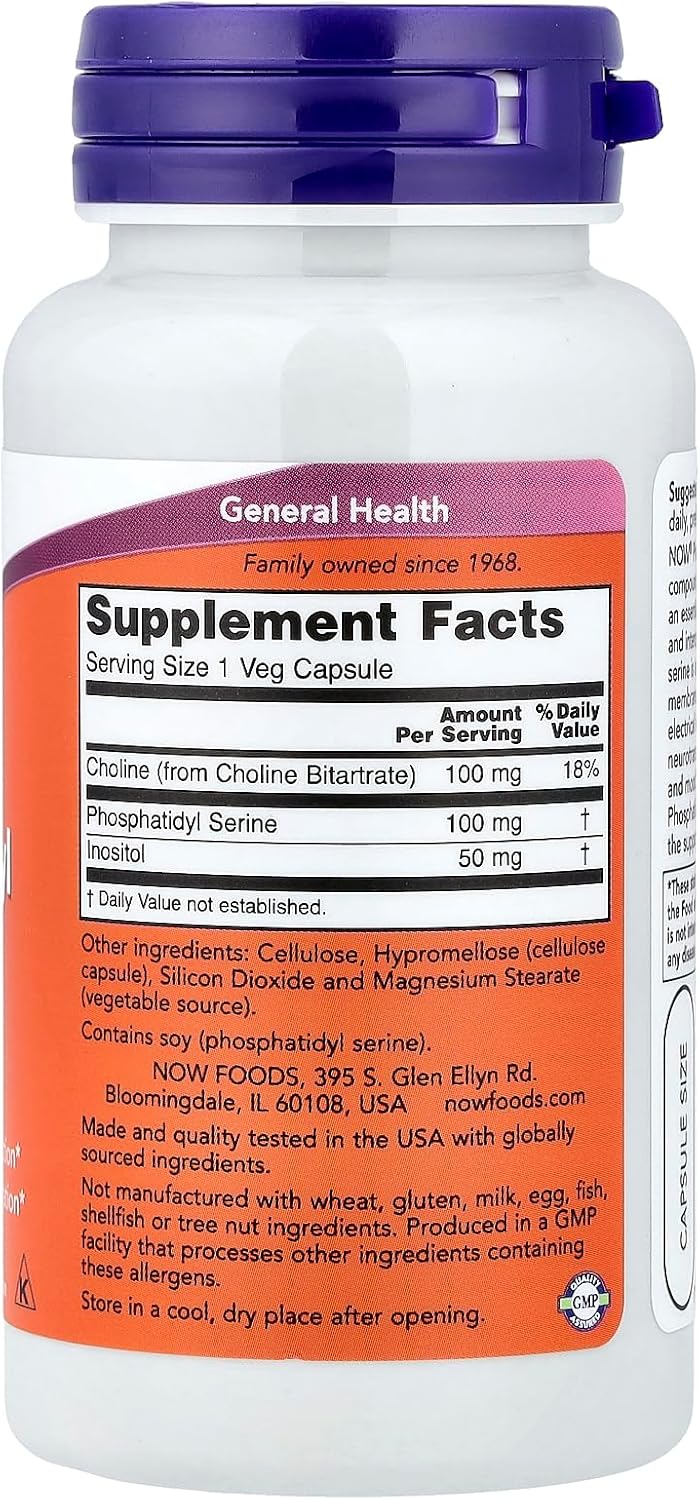 NOW Foods Phosphatidyl Serine, 100 mg, 60 Vegan Capsules (2-Pack) - görsel 2