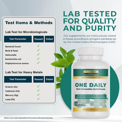 Nature's Lab Gold One Daily Multivitamin – 19 Essential Vitamins & Minerals, 60 Capsules