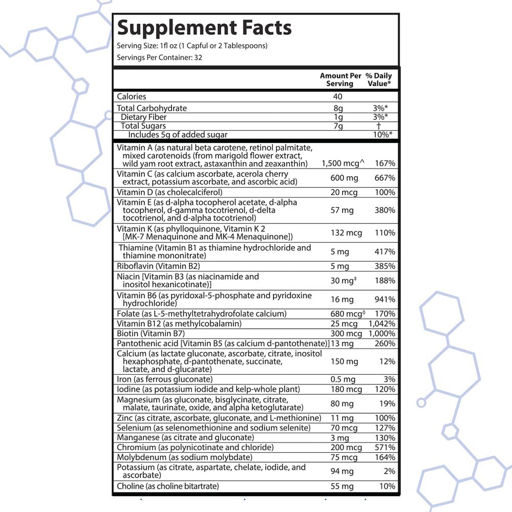 intraMAX Organic Liquid Multivitamin – 946 ml, Peach Mango - görsel 4