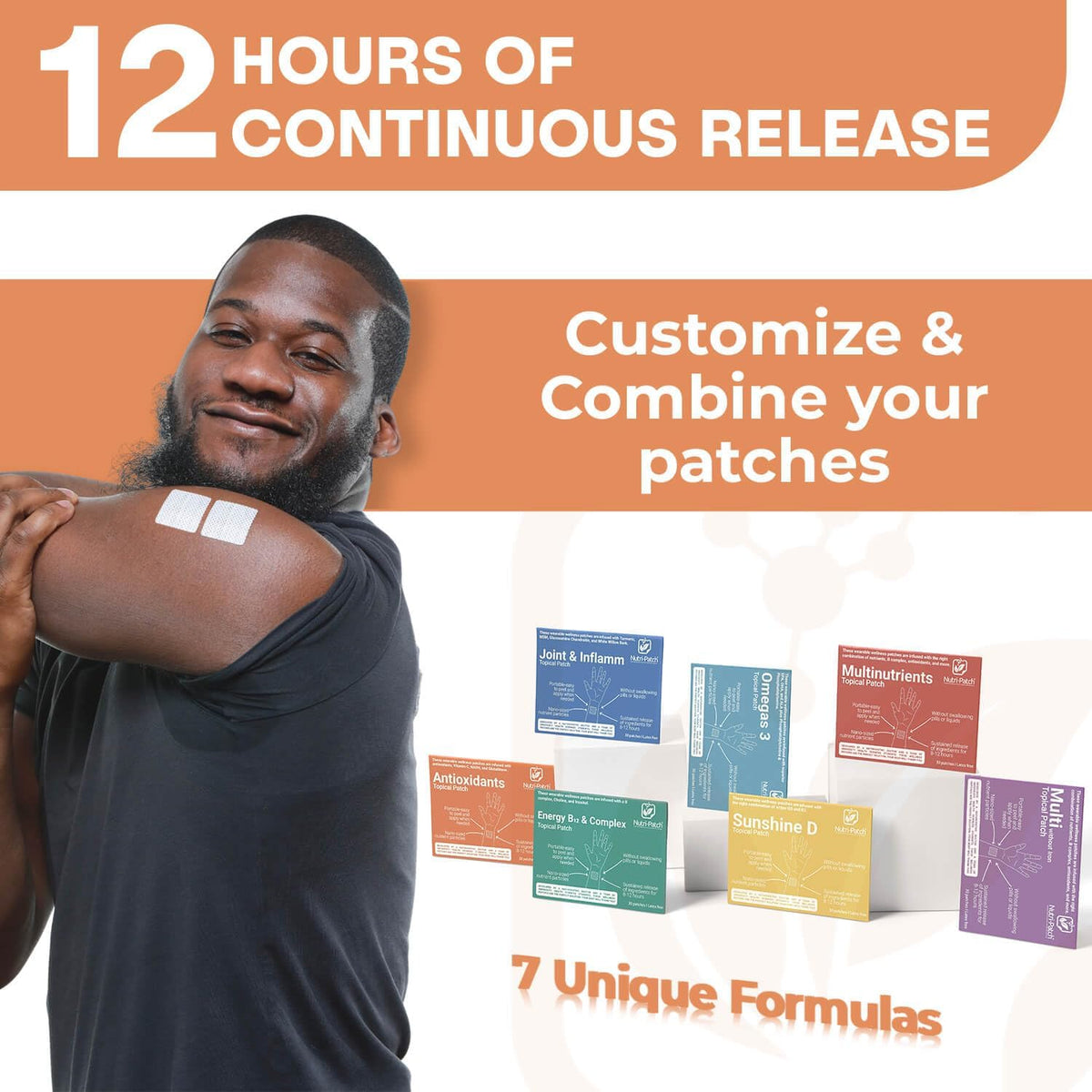 NUTRI-PATCH® Antioxidants Topical Patch, Infused with NADH, Glutathione, Coenzyme Q10, NAC, and Nutrients (30/Pack) - görsel 3
