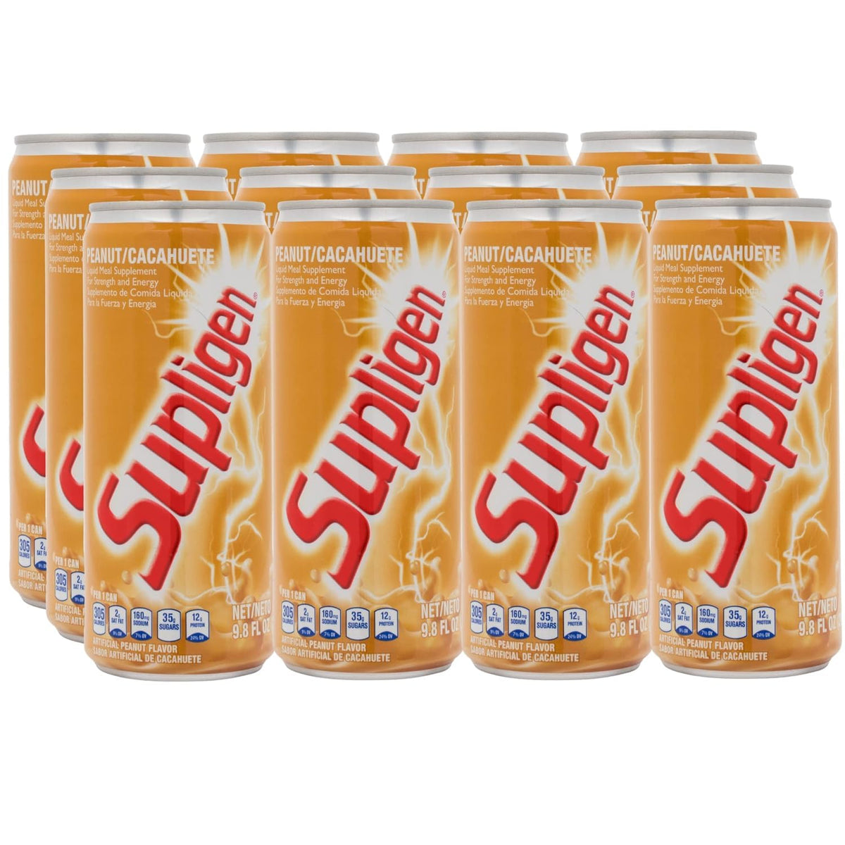 Supligen Peanut Liquid Meal Supplement, 9.87 fl oz (280 ml) Pack of 12 – Protein & Vitamin Shake - görsel 1