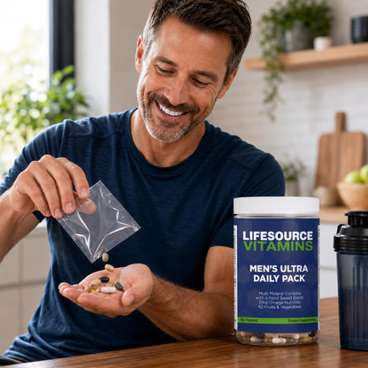 LifeSource Vitamins Men's Ultra All in One Daily Pack - Complete Nutrition - 107 Nutrients - 42 Fruits and Vegetables