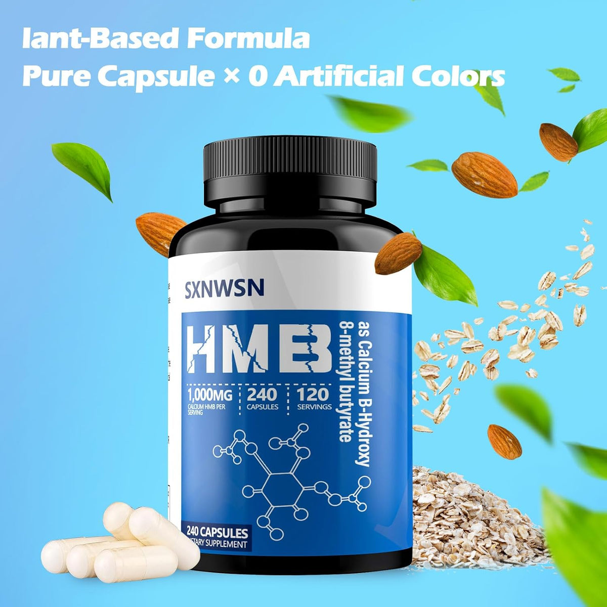HMB Supplement 240 Capsules – 1000mg Calcium HMB per Serving for Muscle Growth, Strength and Fast Workout Recovery - görsel 5