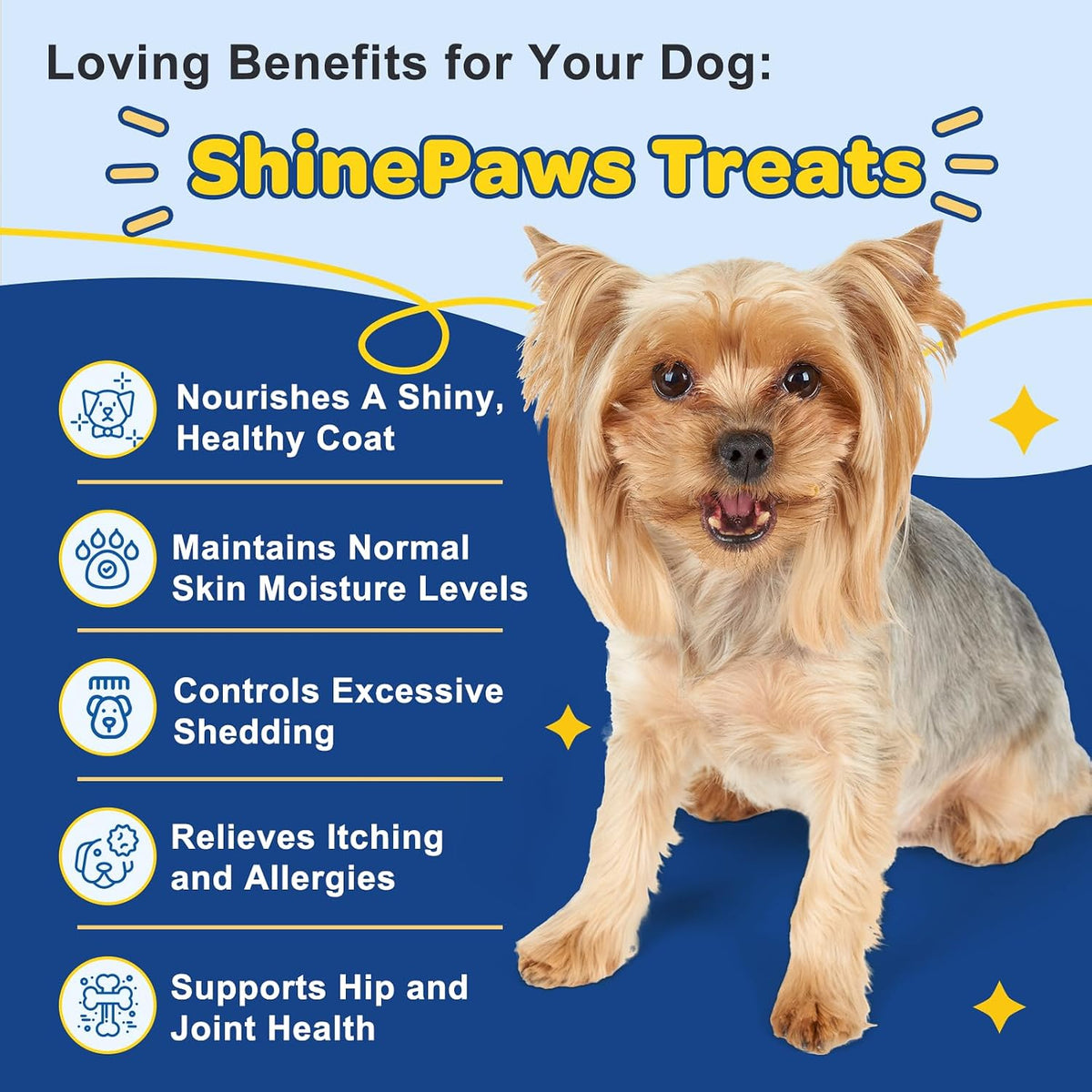 SHINEPAWS Omega-3 Fish Oil for Dogs – Chicken Flavoured Chews with EPA, DHA, Zinc & Biotin (120 Count) - görsel 3