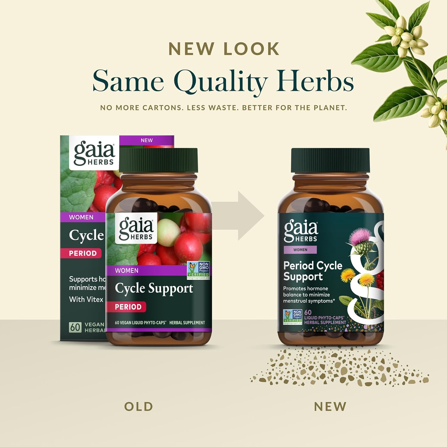 Gaia Herbs Period Cycle Support - Herbal Supplement for Hormone Balance & PMS Relief - 60 Vegan Liquid Phyto-Caps (30-Day Supply) - görsel 6