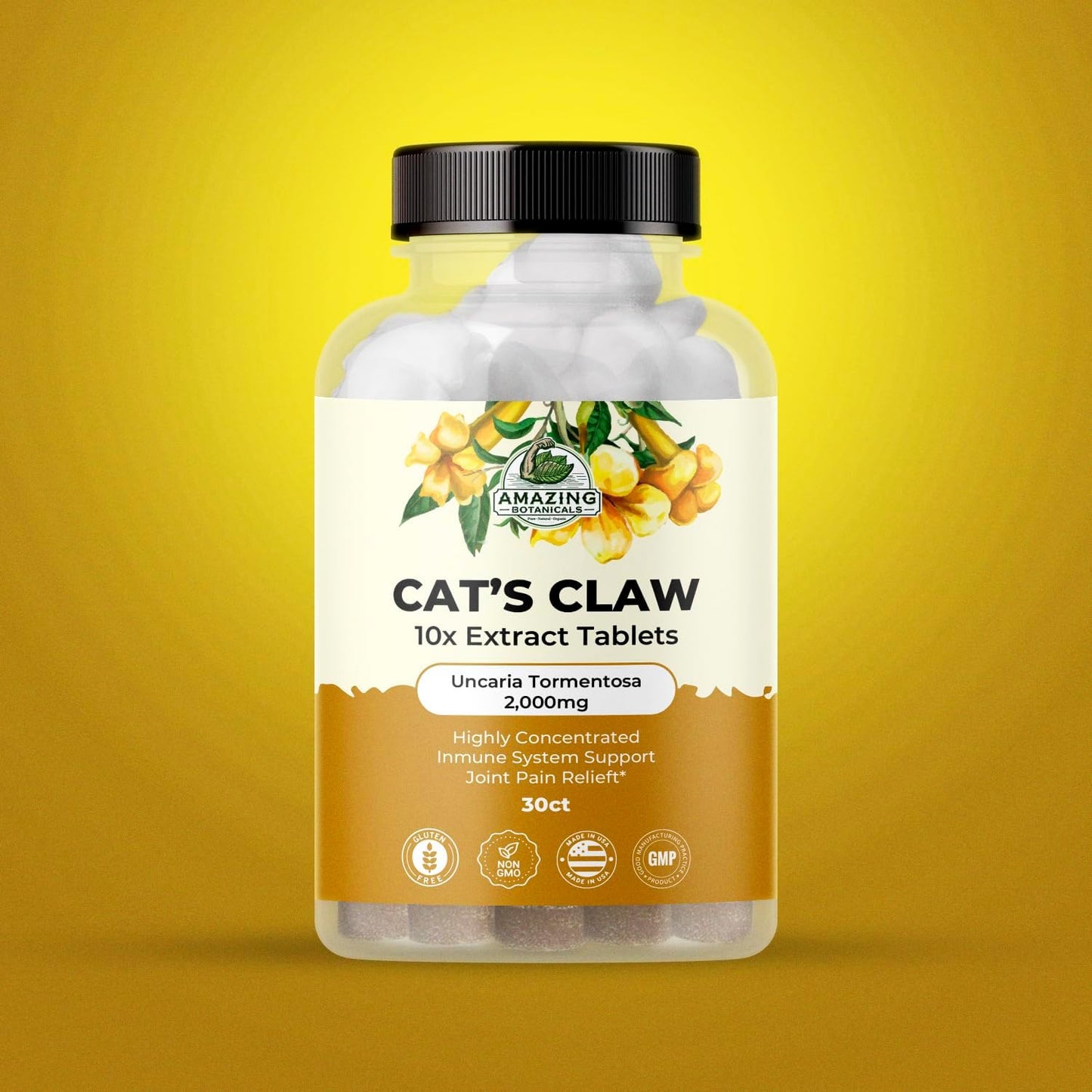 Cat’s Claw Tablets – Organic Cat's Claw (Uncaria Tomentosa) 10x Extract 2000mg – Immune and Joint Support – 30 Tablets - görsel 2
