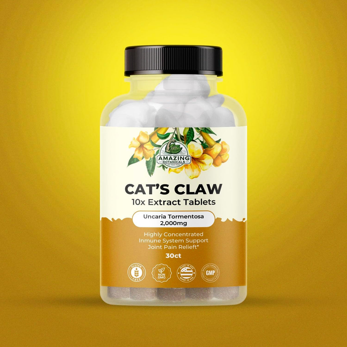 Cat’s Claw Tablets – Organic Cat's Claw (Uncaria Tomentosa) 10x Extract 2000mg – Immune and Joint Support – 30 Tablets - görsel 2