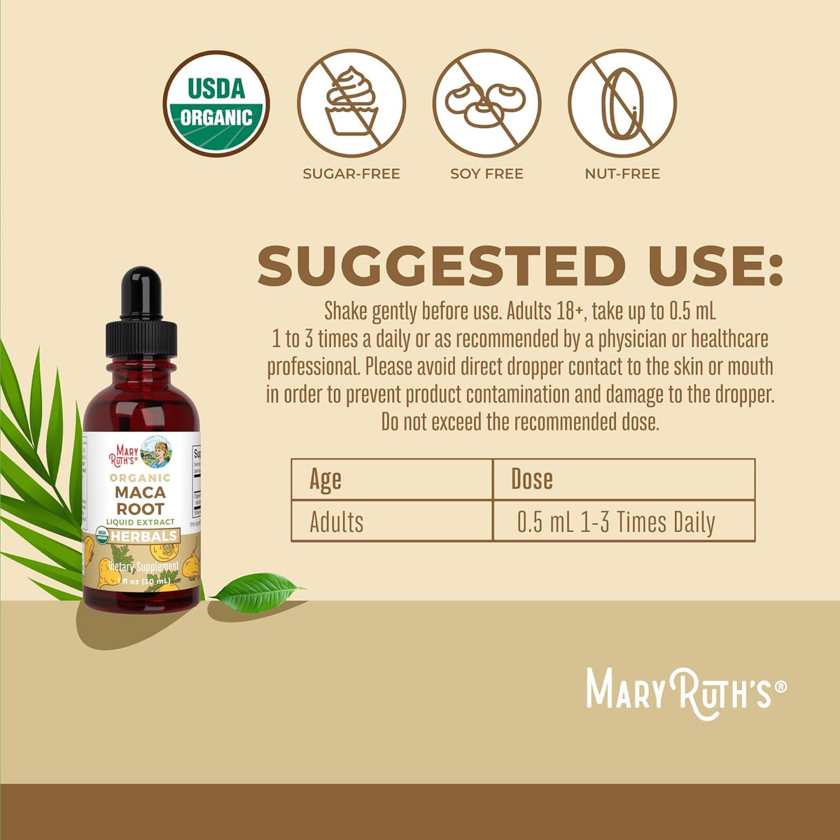 MaryRuth's USDA Organic Maca Root Liquid Drops, 30 ml - görsel 3