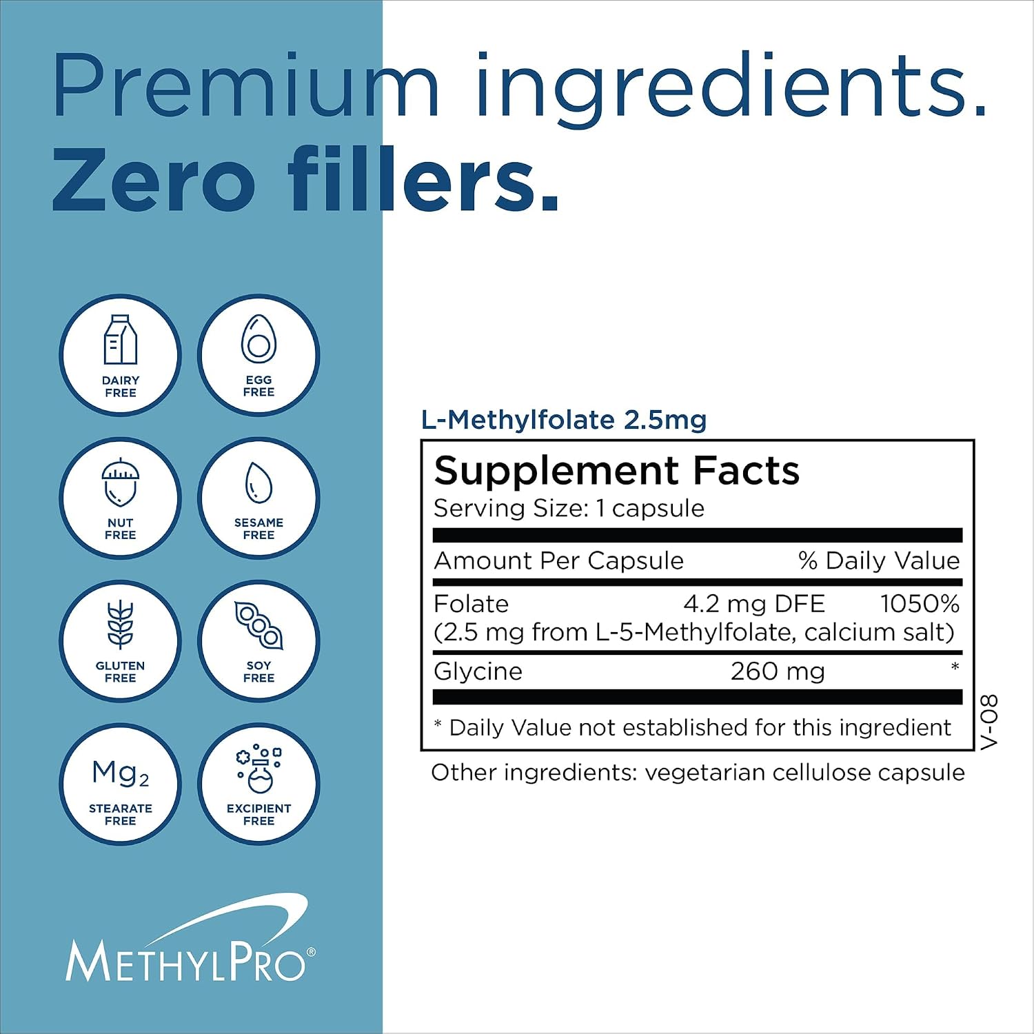 MethylPro L-Methylfolate 2.5 mg - Promotes a Balanced Mood - Active Folate for Methylation & Biochemical Reactions - Highly Bio-available - Flexible Dosage - 30 Capsules - görsel 7