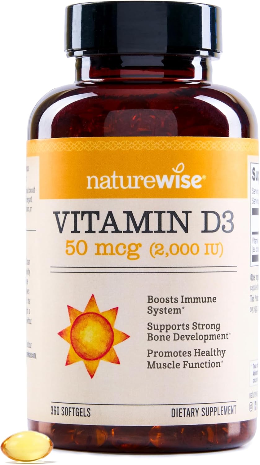 NatureWise Vitamin D3 2000 IU (50 mcg) – 360 Mini Softgels, 1-Year Supply - görsel 1