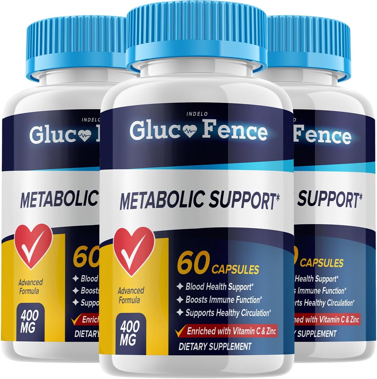Gluco Fence Metabolic Support Supplement – Advanced Formula, 180 Capsules (3-Pack) - görsel 1