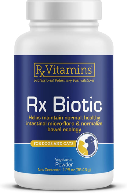 Rx Vitamins Rx Biotic Probiotic Powder for Dogs and Cats - Cat Digestive Support & Dog Gut Health - 35g